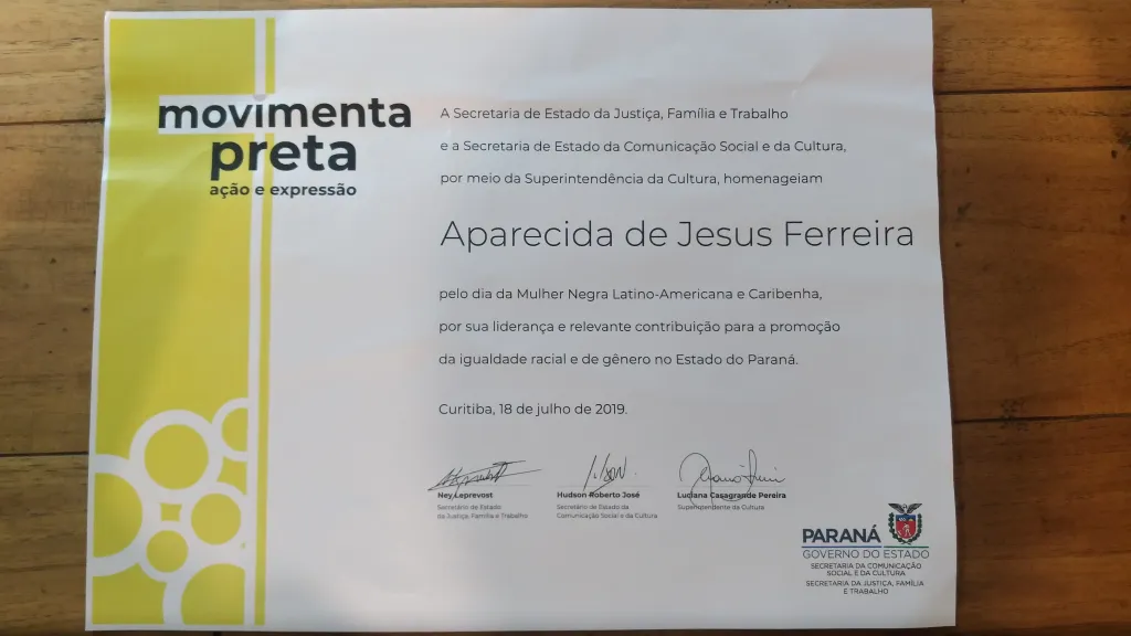 Prêmio Movimenta Preta: Aparecida de Jesus Ferreira